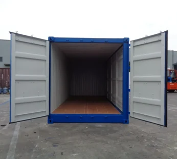 Contenedor marítimo 20 pies lateral abierto azul nuevo